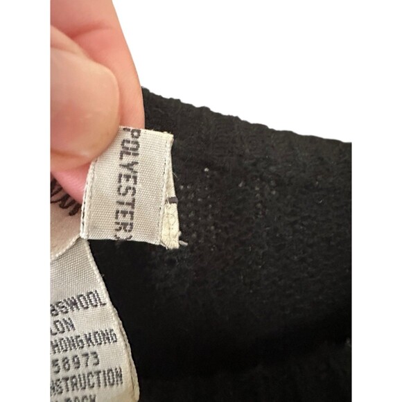 Destinee Womens S 70s Lambswool Sweater Black Gold Metallic Floral Lace Vintage - Picture 7 of 16